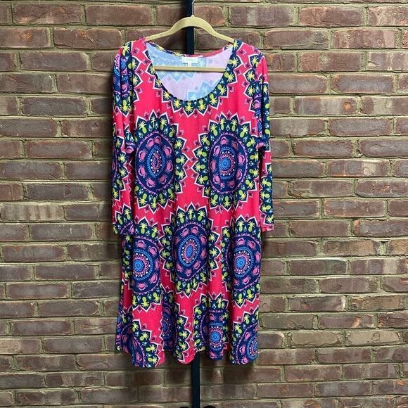 Simply Southern Multi Pineapple & Crab Print Shift Dress Size XXL - Picture 2 of 7